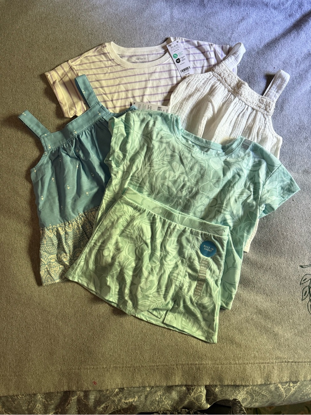 Carter’s Girls Matching Summer Bundle Tops and Skort all NWT
